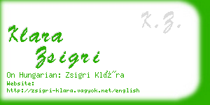 klara zsigri business card